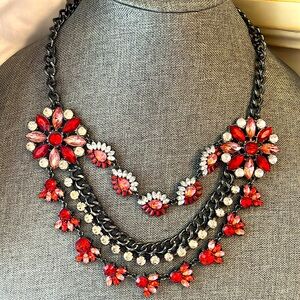 NWOT triple layer floral necklace